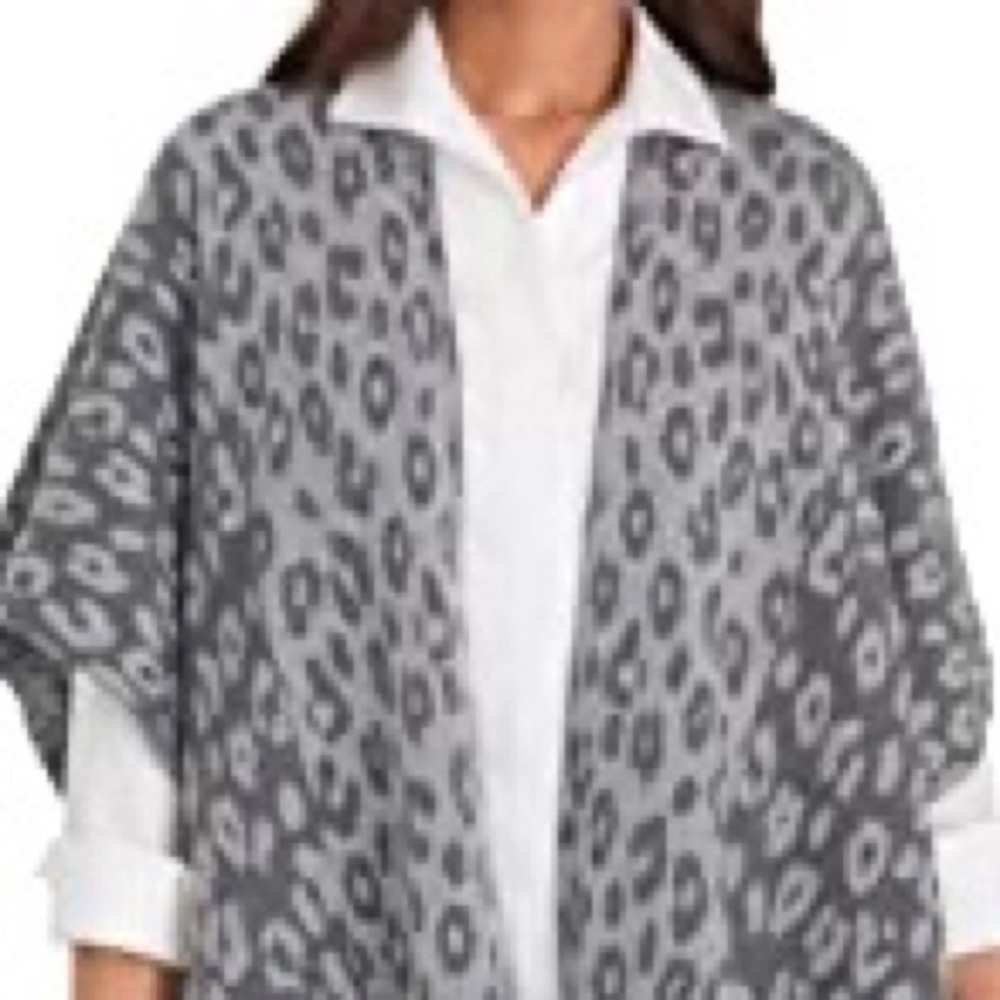 Chico's Animal-Print Jacquard Knit Ruana Wrap